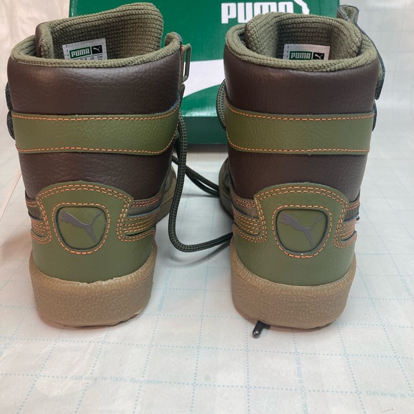 Puma Sky II Hi Duck Boot Olive Brown Classic (362891 02) 2 Strap Size 4 - Picture 5 of 10